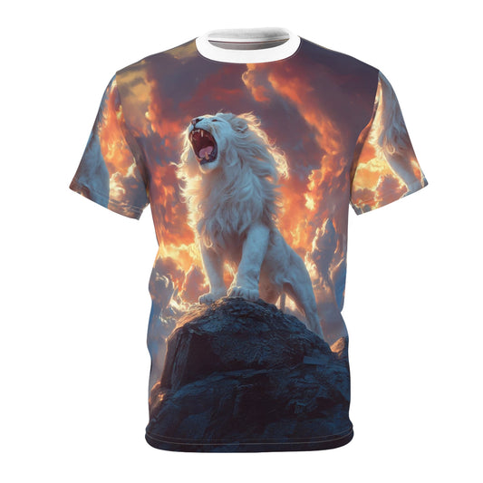 Majestic White Lion Roar – T-Shirt - ART OF ROYALS