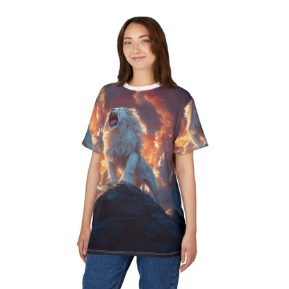 Majestic White Lion Roar – T-Shirt - ART OF ROYALS