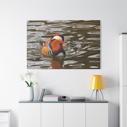 Mandarin Ducks Canvas Wall Art – Vibrant Aquatic Elegance - ART OF ROYALS