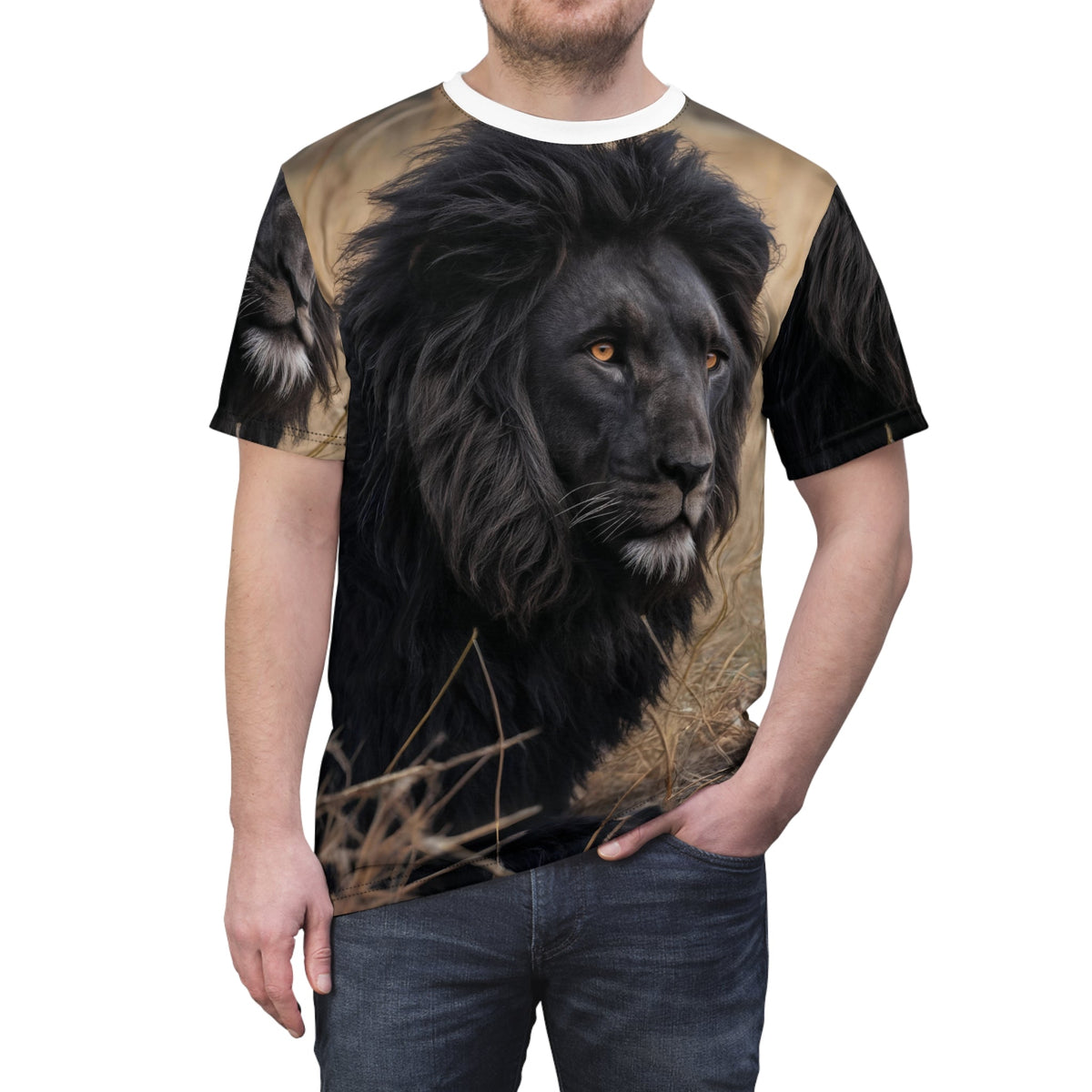 🖤 Midnight King Lion – Dark Majesty T-Shirt - ART OF ROYALS