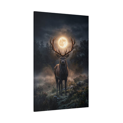 Moonlit Stag Majesty Canvas Wall Art – Mystical Deer Forest Night Decor - ART OF ROYALS