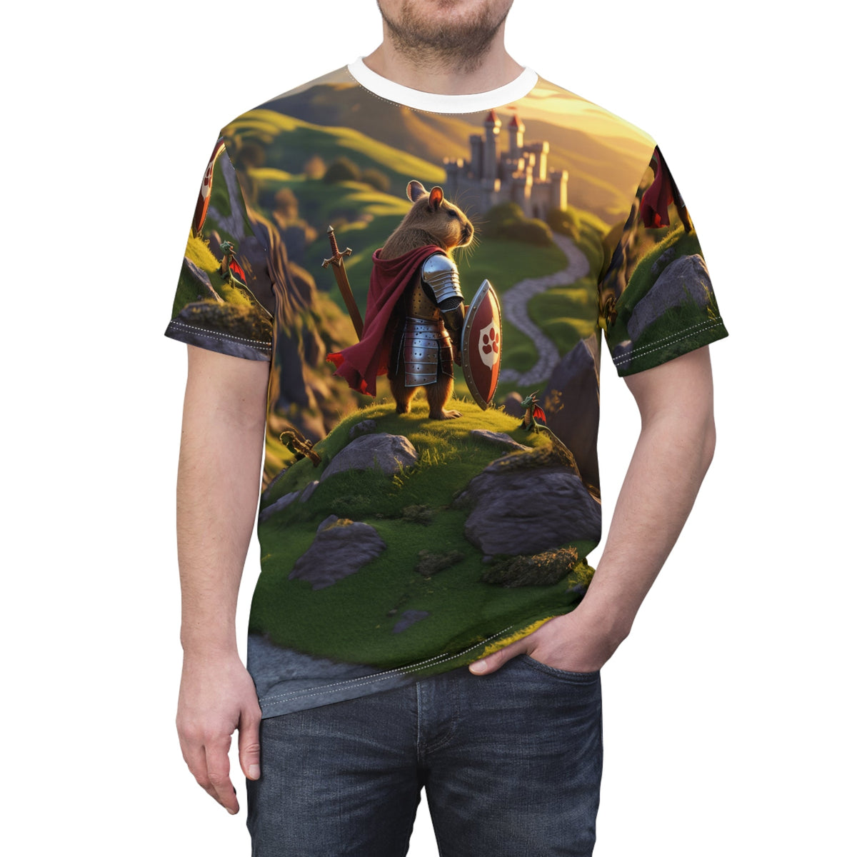 Mountain Explorer Capybara T-Shirt 🏔️🌅 - ART OF ROYALS