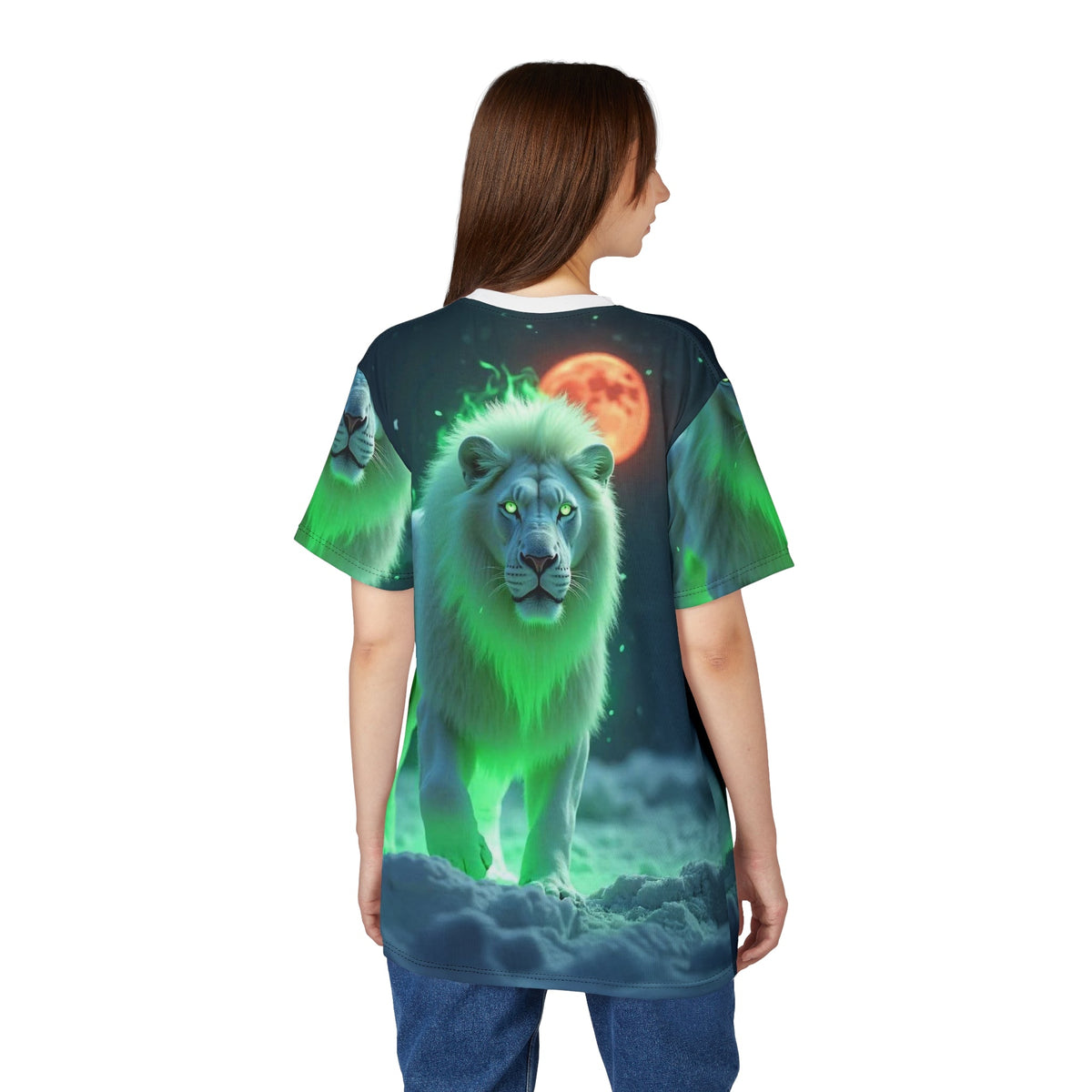 Mystic Moonlight Lion – Glowing Spirit T-Shirt - ART OF ROYALS