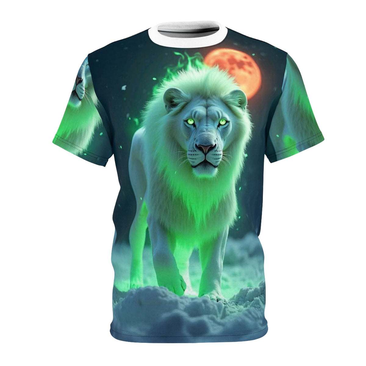 Mystic Moonlight Lion – Glowing Spirit T-Shirt - ART OF ROYALS