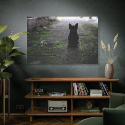 Mystical Black Cat Canvas Wall Art – Elegance Under the Stars - ART OF ROYALS