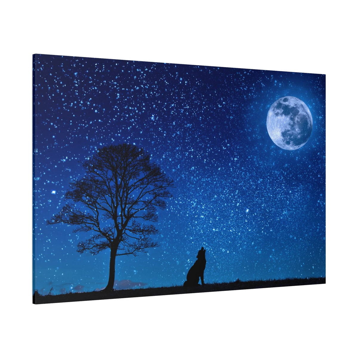Mystical Wolf Howling at the Moon - ART OF ROYALS