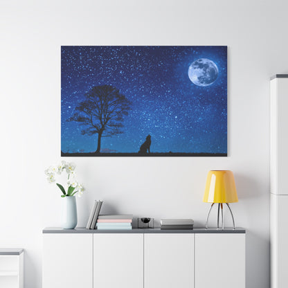 Mystical Wolf Howling at the Moon - ART OF ROYALS