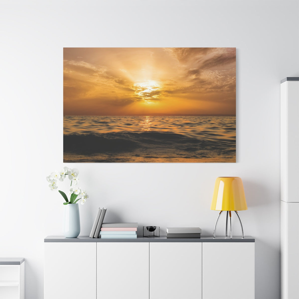 Nature’s Radiant Glowing Sunset Over the Sea - ART OF ROYALS