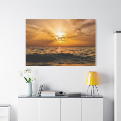 Nature’s Radiant Glowing Sunset Over the Sea - ART OF ROYALS