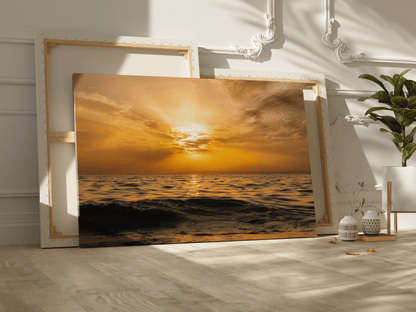 Nature’s Radiant Glowing Sunset Over the Sea - ART OF ROYALS