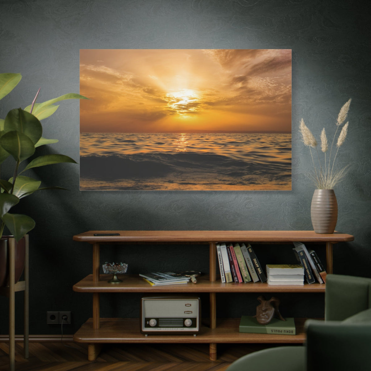 Nature’s Radiant Glowing Sunset Over the Sea - ART OF ROYALS
