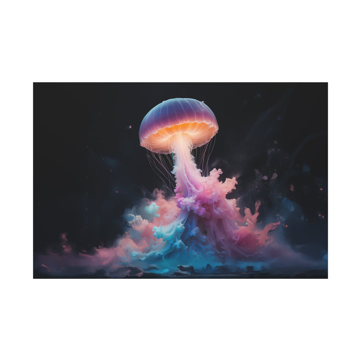Neon Drifter – The Cosmic Jellyfish Canvas Wall Art - ART OF ROYALS