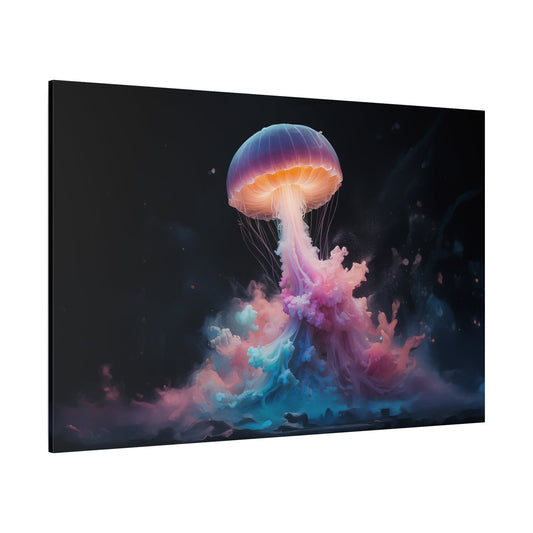 Neon Drifter – The Cosmic Jellyfish Canvas Wall Art - ART OF ROYALS