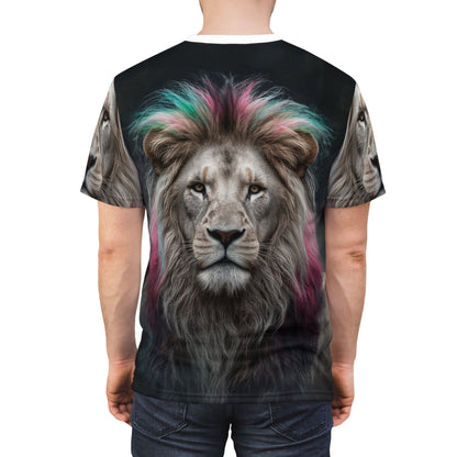 🎨 Neon Mane Lion – Vibrant Majesty T-Shirt - ART OF ROYALS
