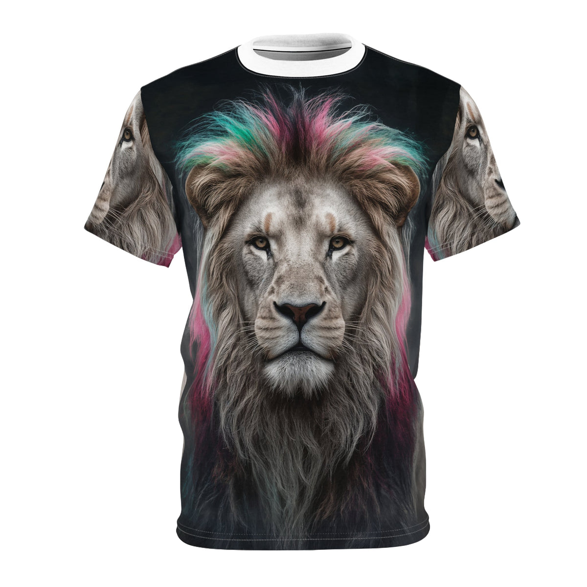 🎨 Neon Mane Lion – Vibrant Majesty T-Shirt - ART OF ROYALS