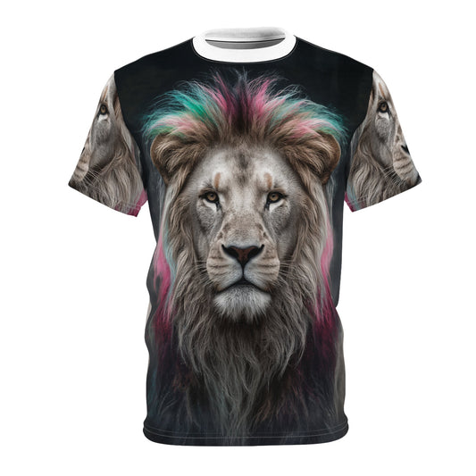 🎨 Neon Mane Lion – Vibrant Majesty T-Shirt - ART OF ROYALS