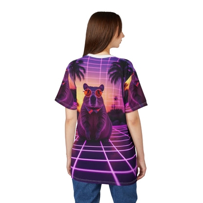 Neon Nights: Retro Capybara with a Cyberpunk Glow - ART OF ROYALS