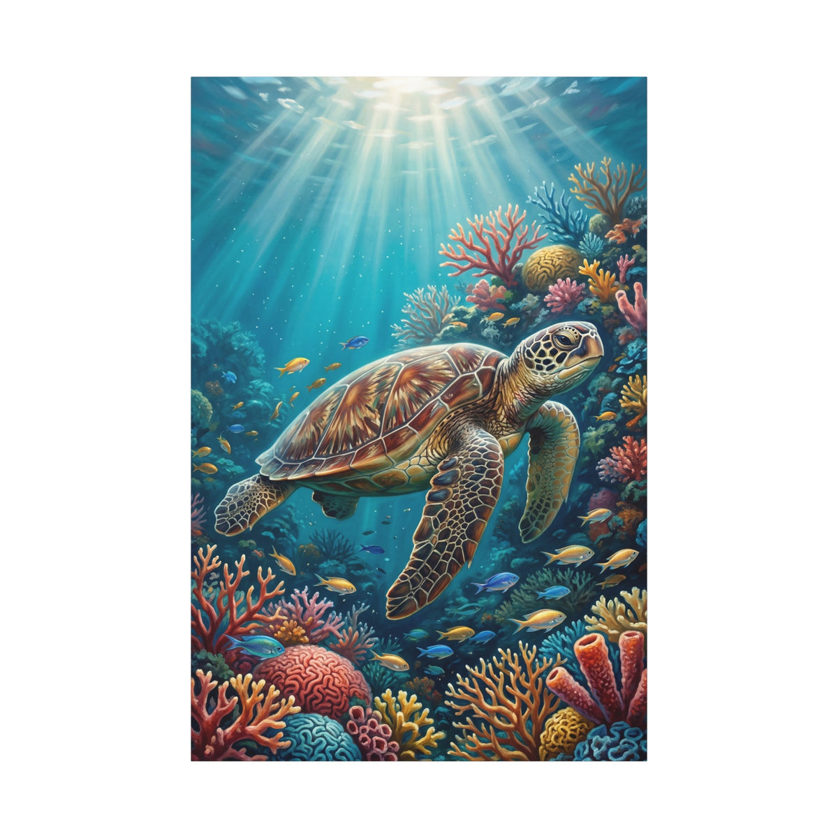Ocean Grace Sea Turtle Canvas Wall Art – Coastal Marine Life Wall Decor for Beach House Interiors - ART OF ROYALS