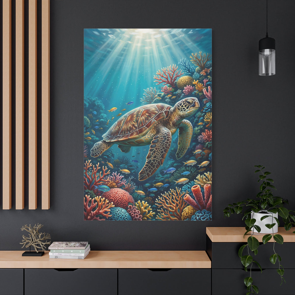 Ocean Grace Sea Turtle Canvas Wall Art – Coastal Marine Life Wall Decor for Beach House Interiors - ART OF ROYALS