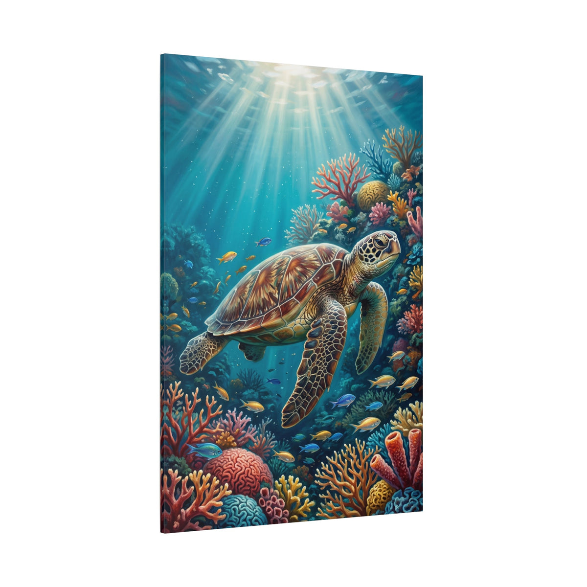 Ocean Grace Sea Turtle Canvas Wall Art – Coastal Marine Life Wall Decor for Beach House Interiors - ART OF ROYALS