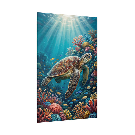 Ocean Grace Sea Turtle Canvas Wall Art – Coastal Marine Life Wall Decor for Beach House Interiors - ART OF ROYALS