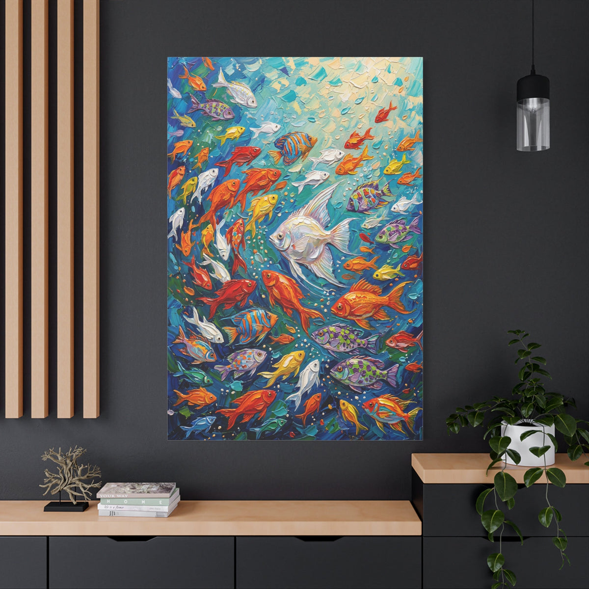 Ocean Kaleidoscope Fish Canvas Wall Art – Colorful Coastal Marine Wall Decor for Modern Interiors - ART OF ROYALS