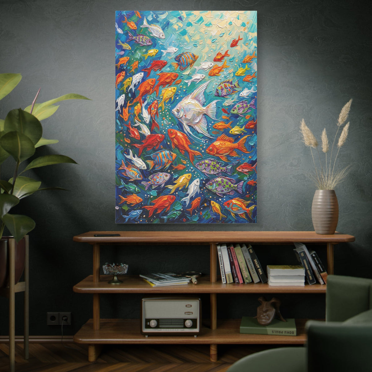 Ocean Kaleidoscope Fish Canvas Wall Art – Colorful Coastal Marine Wall Decor for Modern Interiors - ART OF ROYALS
