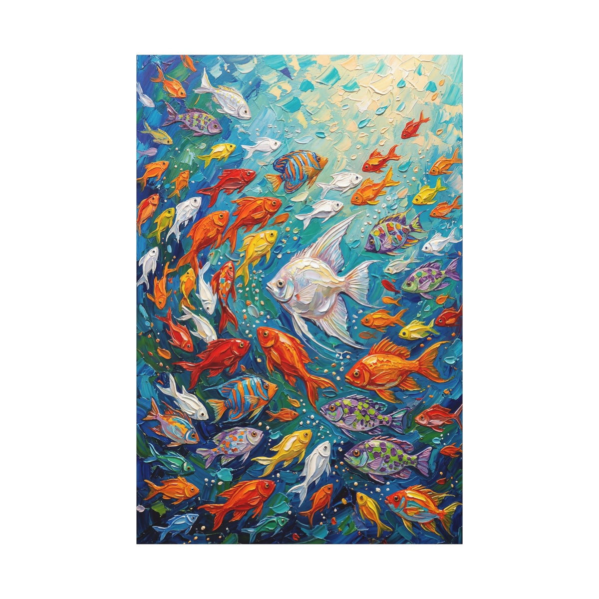 Ocean Kaleidoscope Fish Canvas Wall Art – Colorful Coastal Marine Wall Decor for Modern Interiors - ART OF ROYALS