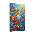Ocean Kaleidoscope Fish Canvas Wall Art – Colorful Coastal Marine Wall Decor for Modern Interiors
