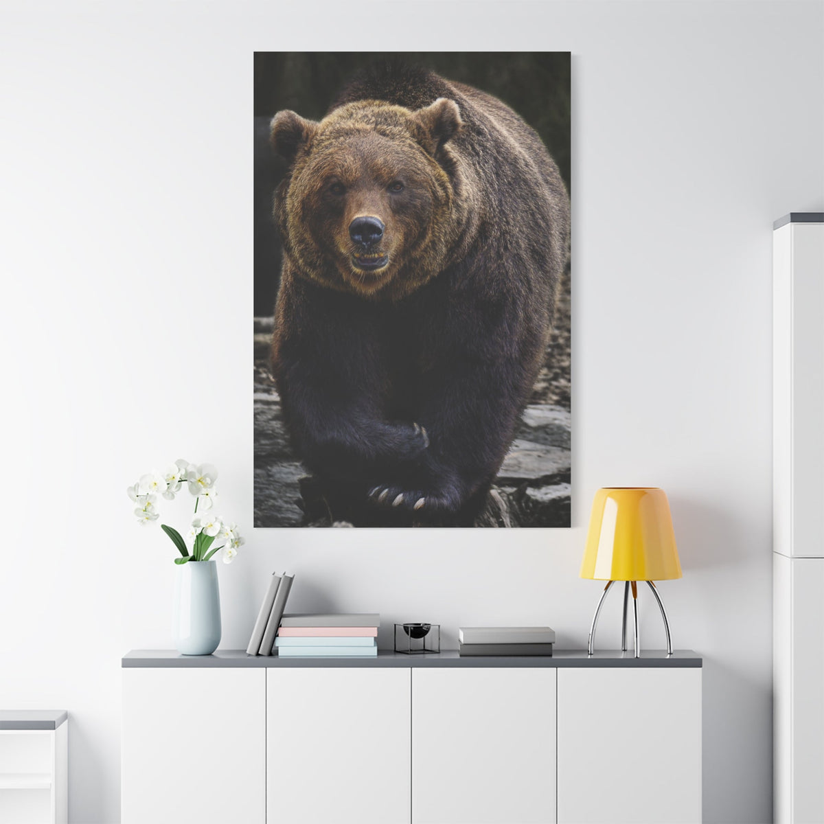 Powerful Brown Bear Canvas Wall Art – Strength and Wilderness Charm - ART OF ROYALS