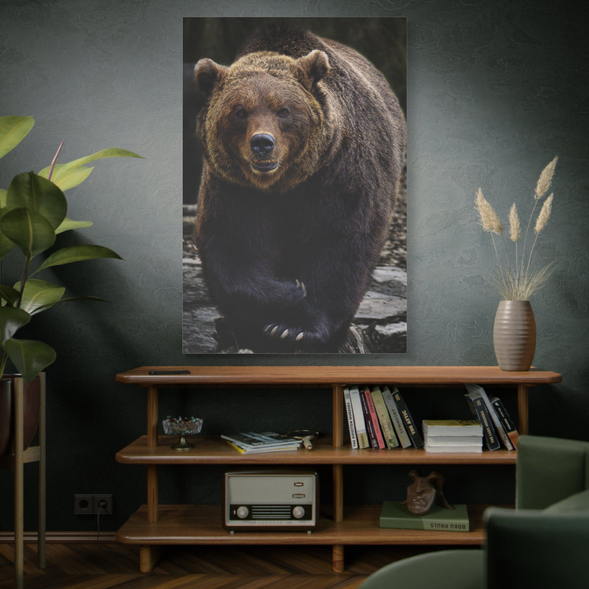 Powerful Brown Bear Canvas Wall Art – Strength and Wilderness Charm - ART OF ROYALS