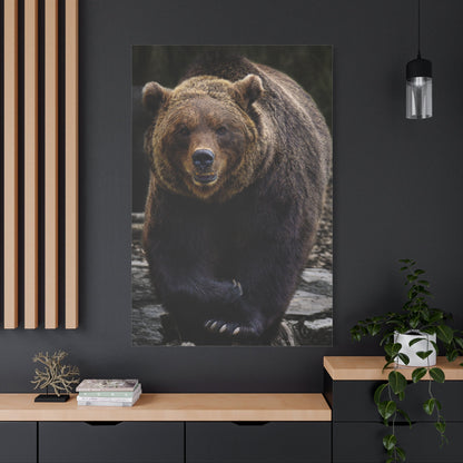 Powerful Brown Bear Canvas Wall Art – Strength and Wilderness Charm - ART OF ROYALS