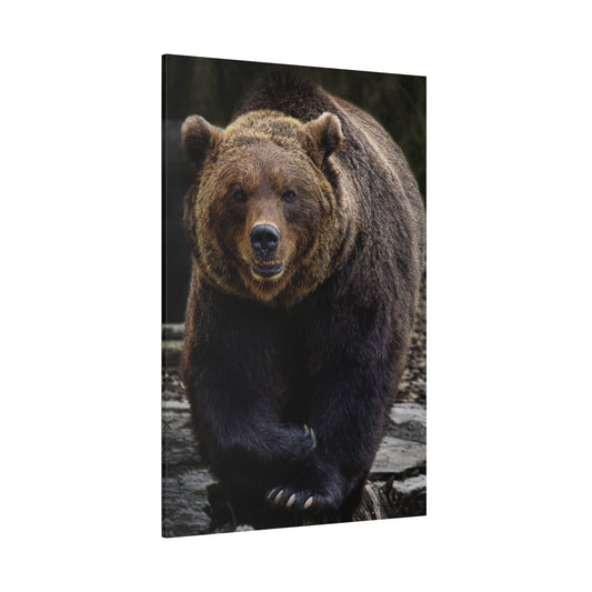 Powerful Brown Bear Canvas Wall Art – Strength and Wilderness Charm - ART OF ROYALS