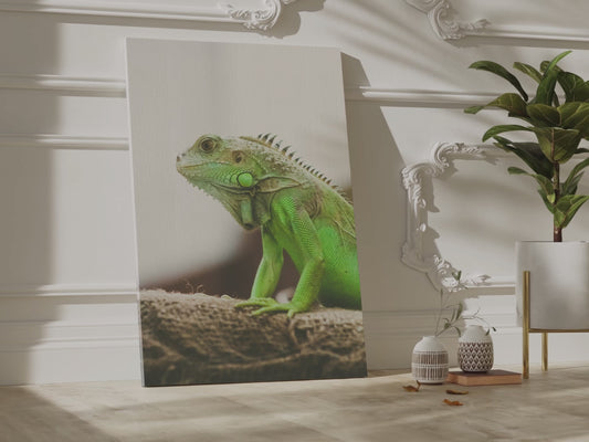 Regal Iguana Canvas Wall Art – Exotic Reptile Wildlife Print for Nature-Inspired Interiors