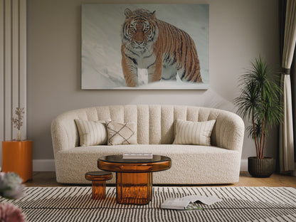 Siberian Tiger Canvas Wall Art – Majestic Predator in Snowy Wilderness