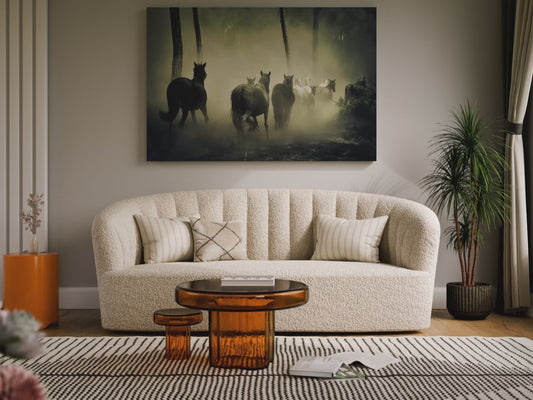 Wild Horses in Nature Canvas Wall Art – Majestic and Free