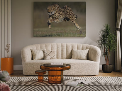 Dynamic Cheetah Chase Canvas Wall Art - Wildlife in Action