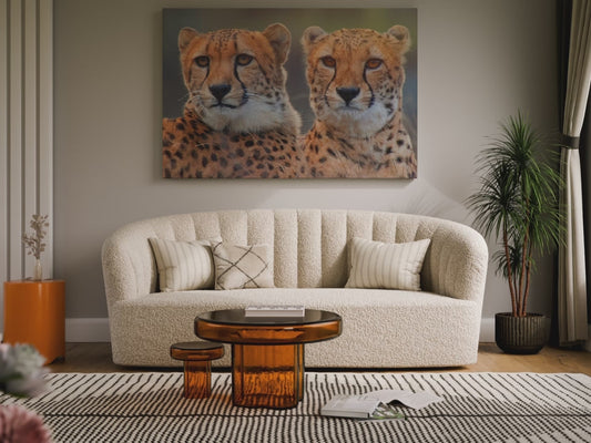 Cheetah Pair Canvas Wall Art – Majestic Wild Cats Print