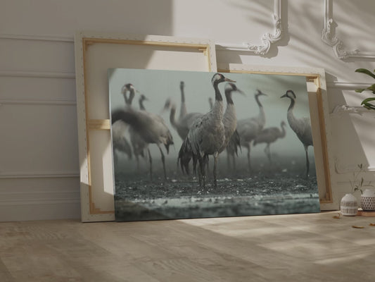 Elegant Crane Canvas Wall Art