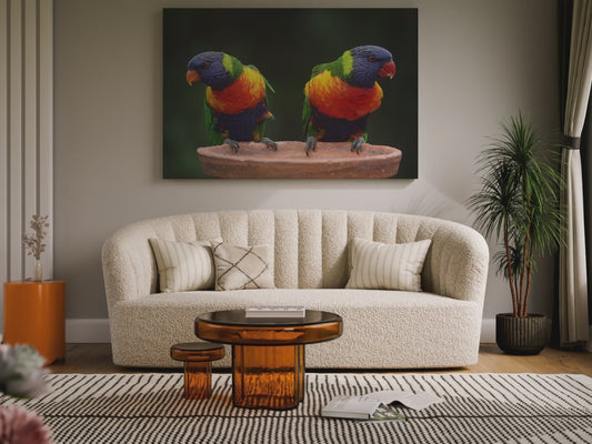 Rainbow Lorikeets Canvas Art – A Splash of Vibrant Beauty