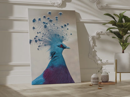 Majestic Victoria Crowned Pigeon Wall Art – Graceful Avian Elegance for Luxurious Home Décor