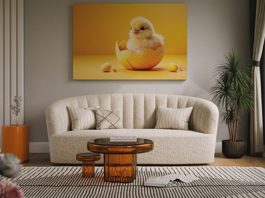 Charming Chicken Portrait Canvas Wall Art