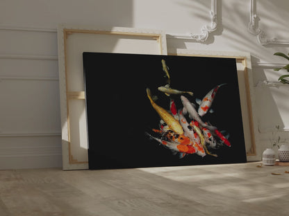 Elegant Koi Fish Canvas Wall Art – Serene Japanese Wildlife Print for Zen-Inspired Spaces