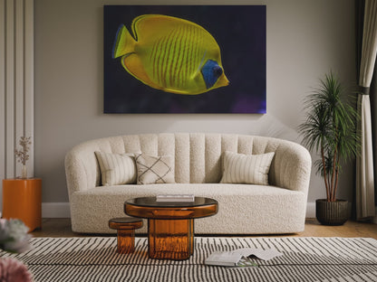 Tropical Yellow Fish Canvas Wall Art – Vibrant Aquarium Wildlife Print for Coastal-Inspired Decor