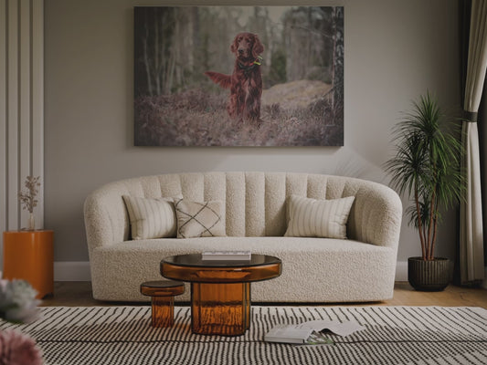 Adorable Mischievous Irish Setter Dog Canvas Wall Art - Perfect for Dog Lovers