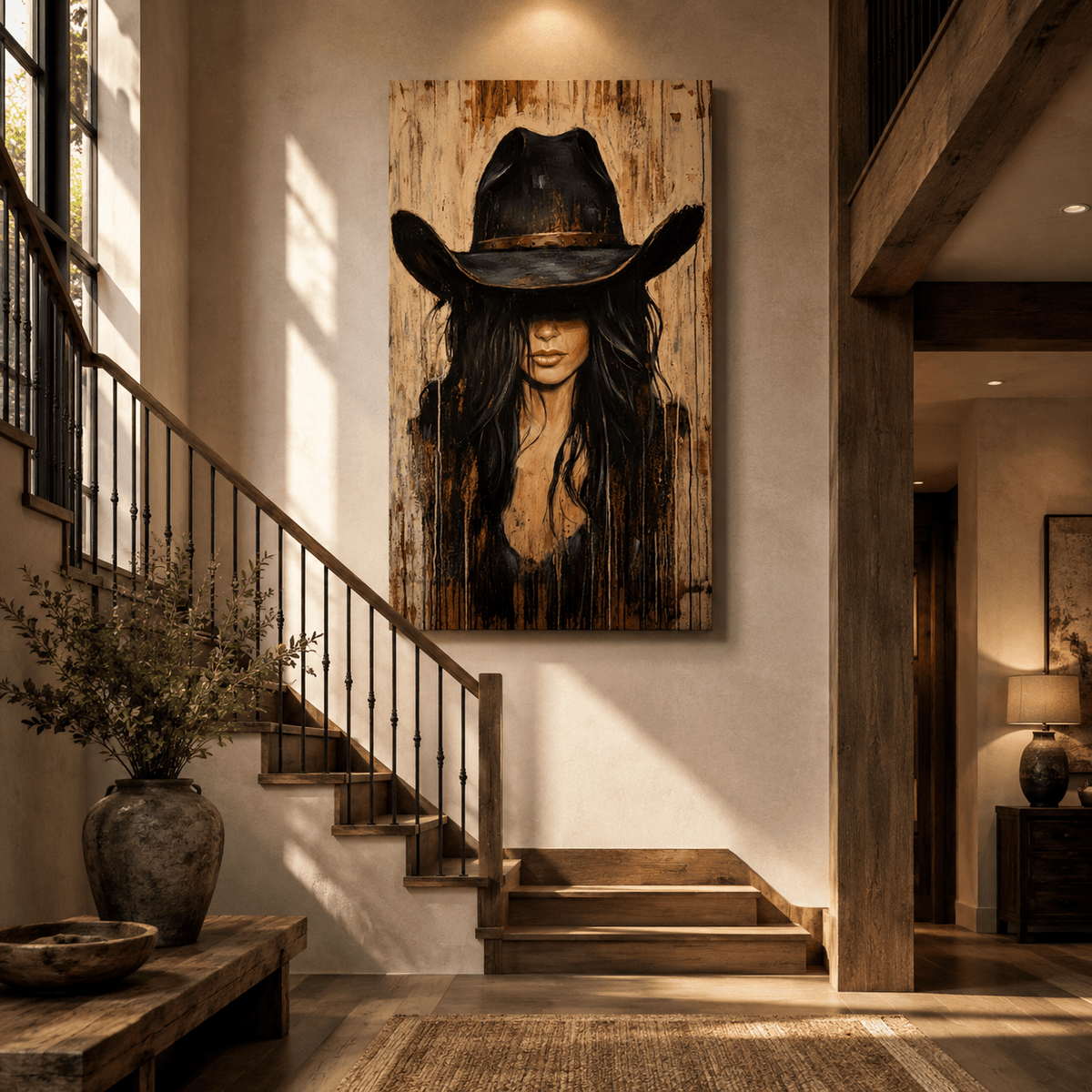 Queen of the West – Mysterious Cowgirl Canvas Wall Art - ART OF ROYALS