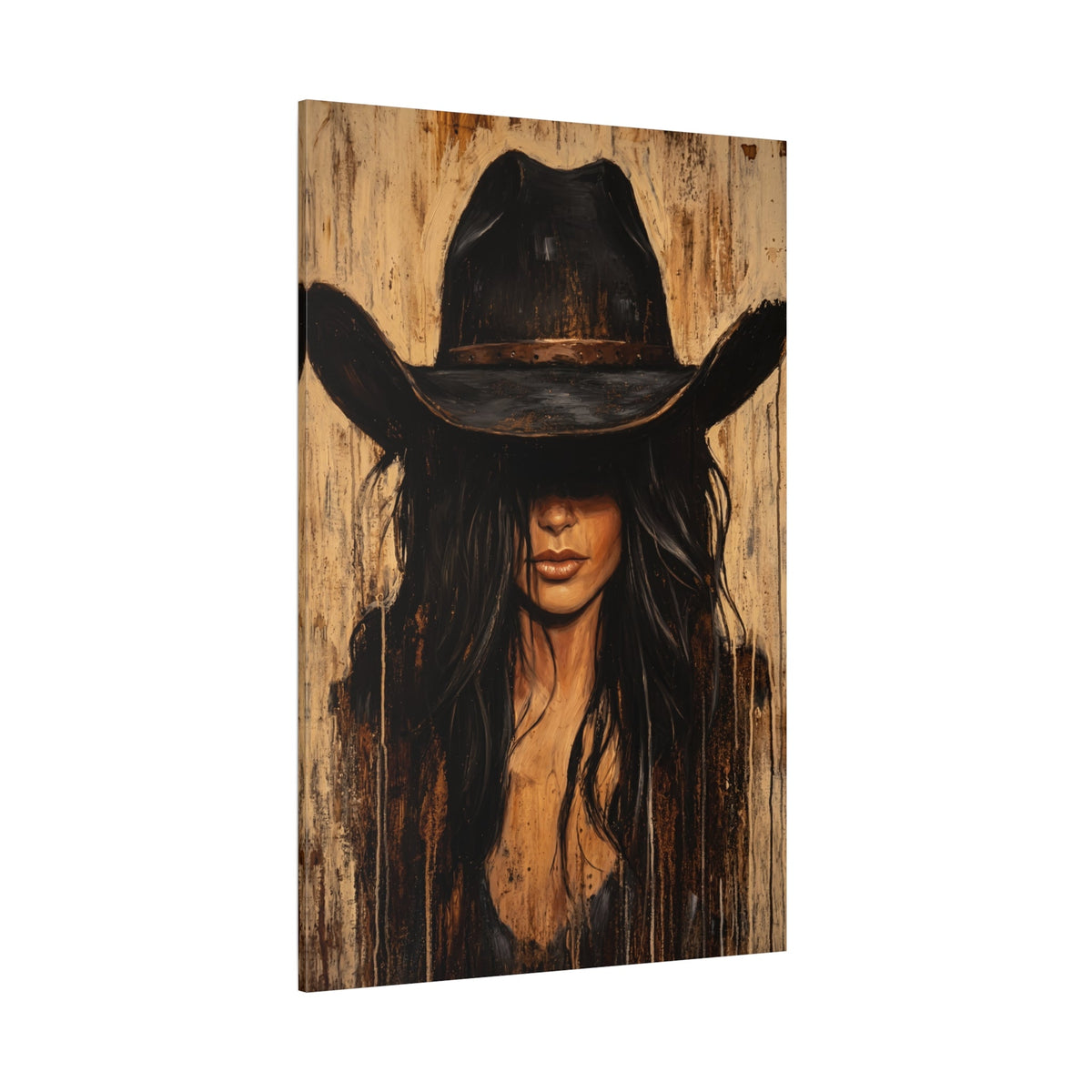 Queen of the West – Mysterious Cowgirl Canvas Wall Art - ART OF ROYALS