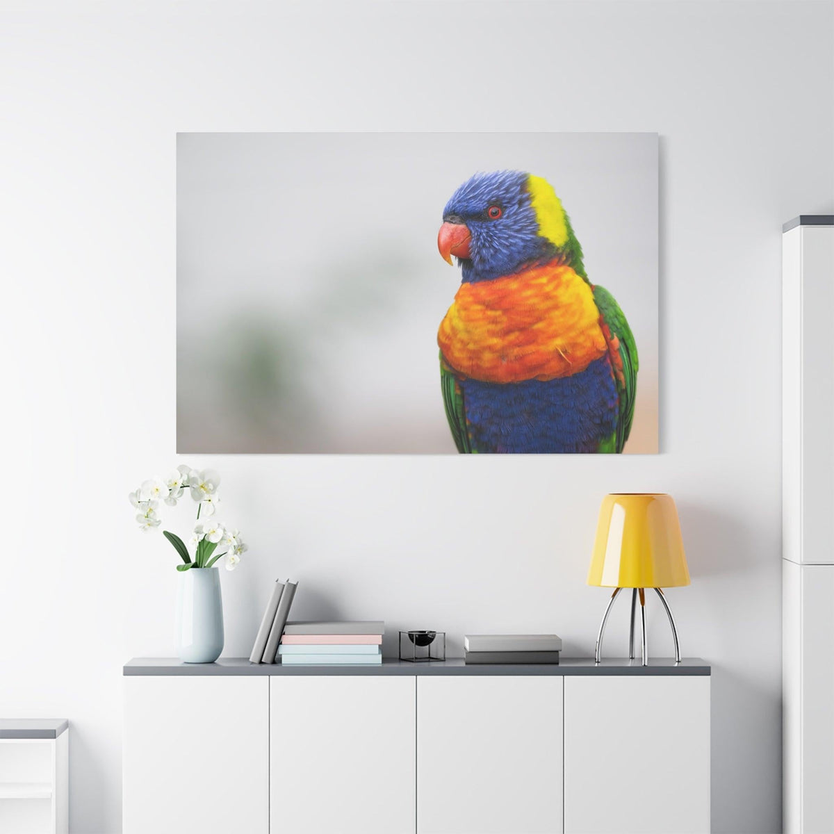 Radiant Rainbow Lorikeet Canvas Art – Tropical Beauty for Your Walls - ART OF ROYALS