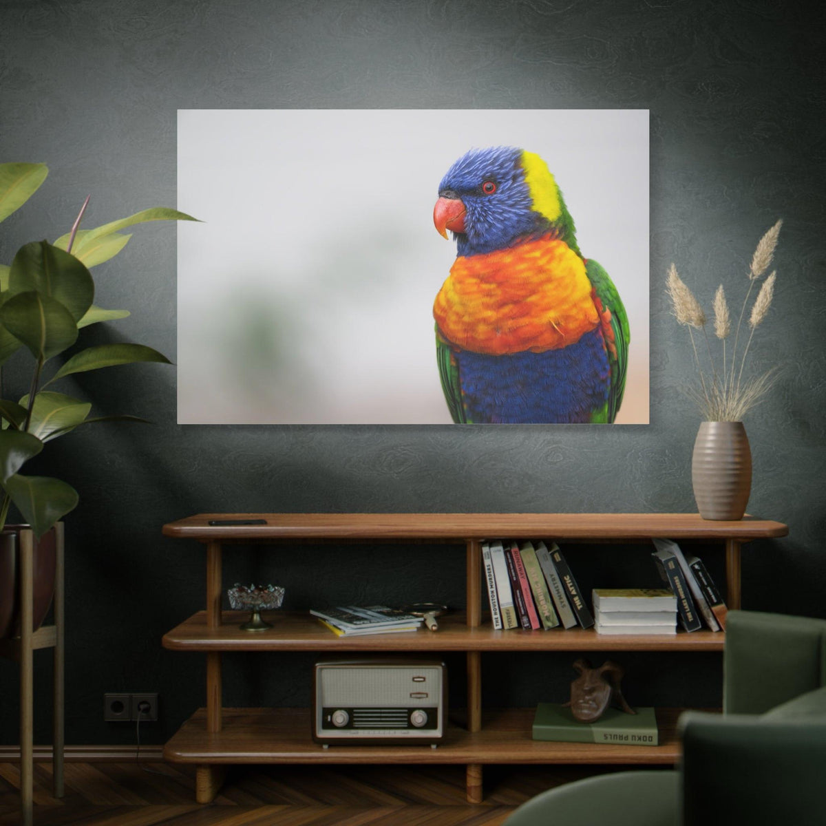Radiant Rainbow Lorikeet Canvas Art – Tropical Beauty for Your Walls - ART OF ROYALS