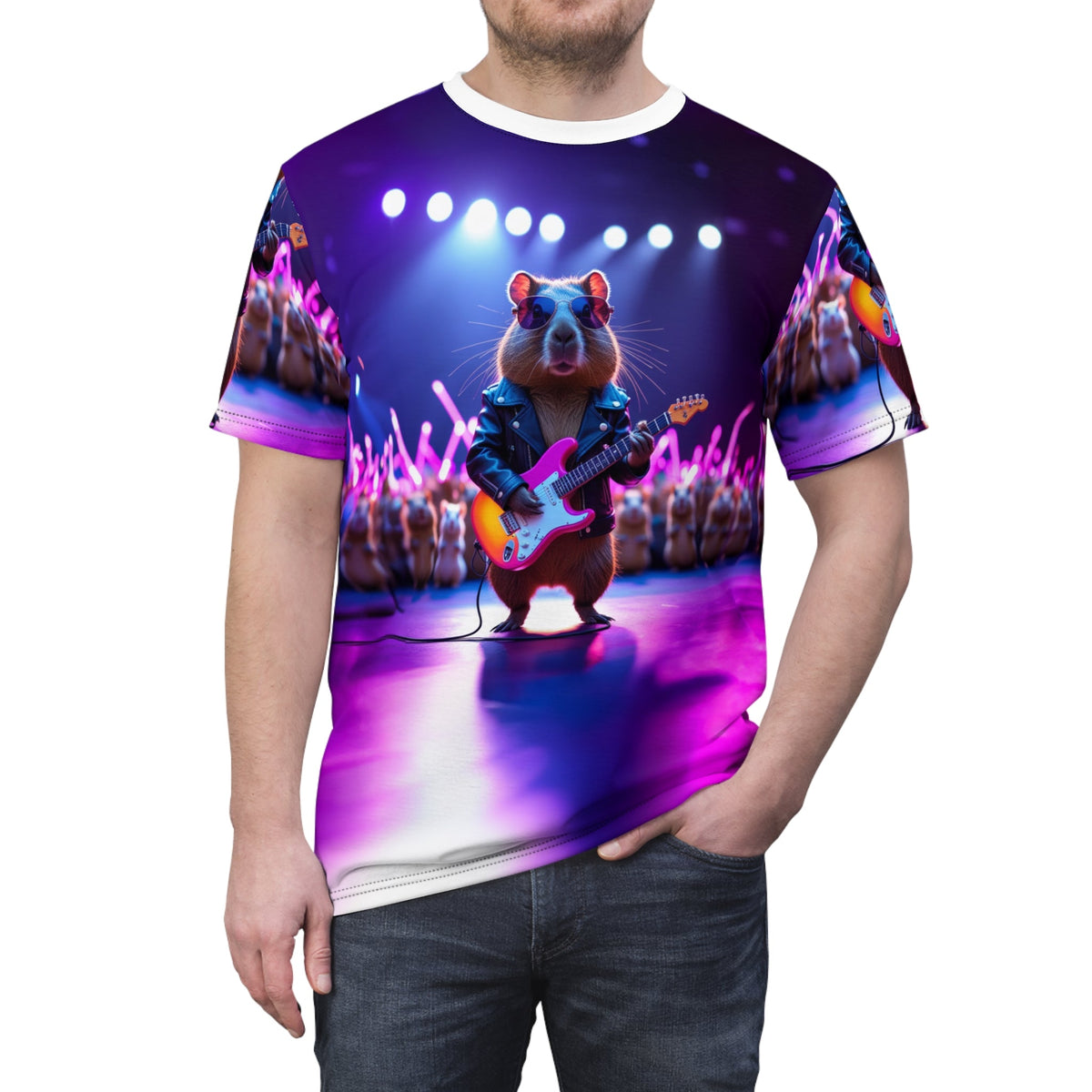 Rockstar Capybara T-Shirt 🎸🔥 - ART OF ROYALS